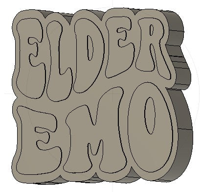 Retro Text Elder Emo Silicone Mold