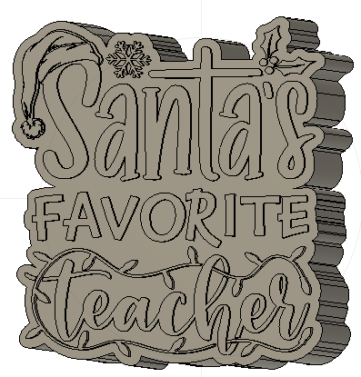 Santa's Favorite Teacher Silicone Mold