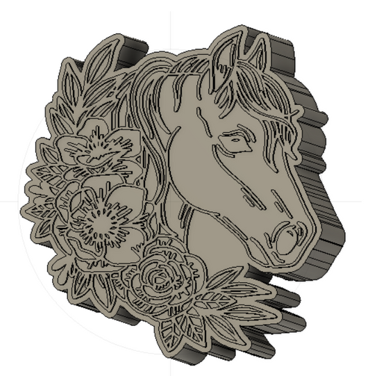 Floral Horse Silicone Mold